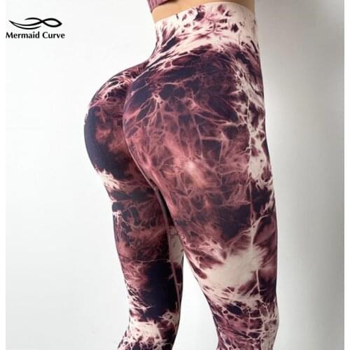2021 New Tie-Dye Yoga Pant Women Gym Elastic Tight Training Running Legging Quick Dry High Waist Seamless Squat Sports Legging
