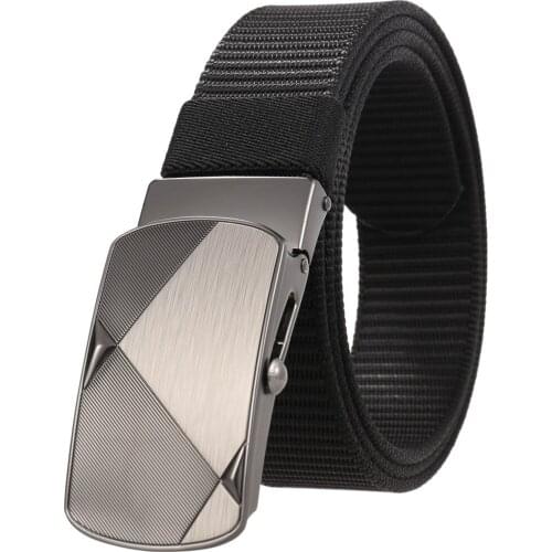 New Mens Business Belt Nylon Woven Belt Roller Buckle Belt LY136-23547-1 Men Fashion Belts for High Quality Ladies