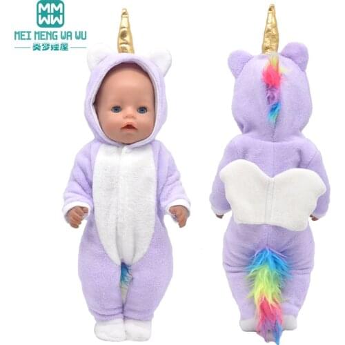 Clothes for doll fit 18inch 43-45cm baby toy new born doll and American doll Fashion plush suit Girls gift
