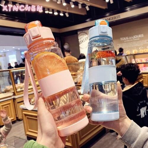 XINCHENSummer Korean Version of The Girl Heart Plastic Cups Creative Simple Water Cup Portable Personality Anti-fall Sports Cups