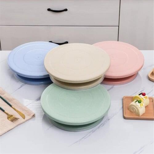 28cm Eco-friendly Staw Material Cake Stand Decorating Tools Rotating Table Turntable with Anti-slip Ring Bakeware Accessories