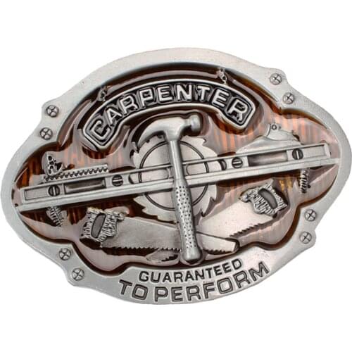 Western Cowboy Carpenter Tools Pattern Zinc Alloy Fashion Men Belt Buckle