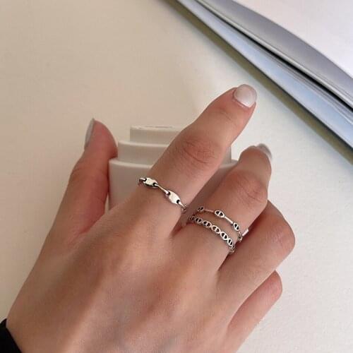 Real 925 Sterling Silver Minimalist round Ring For Fashion Women Party Cute Fine Jewelry Geometry Accessories Gift