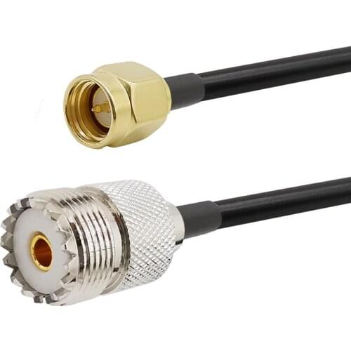 RF LMR200 Handheld Radio Antenna Cable SMA Male to UHF Female SO239 Connector for Yaesu Kenwood ICOM 1/3/5/8/10/12/15M