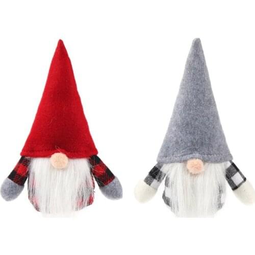 Christmas Swedish Gnome Santa Plush Doll Gifts Hanging Xmas Tree Ornaments T3LE