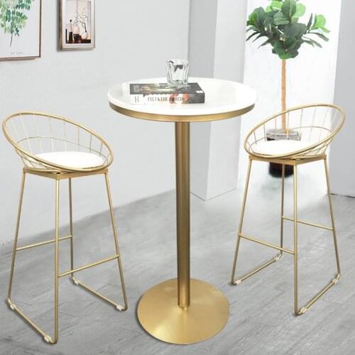 Modern Bar Stool chairs High Chair Simple Wrought Iron Bar Chair Gold Stool Modern Dining Chair Nordic Pub Accessories Leisure