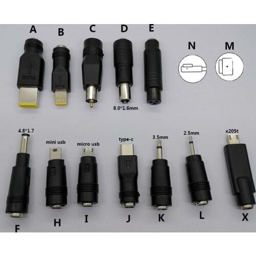 Common DC Power male to female 4.8*1.7mm X205T 2.5mm 3.5mm 8.0*1.6mm plug For Macbook Air/Pro Power Laptop Adapter connector