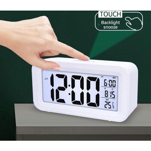 Silent Smart Alarm Clock Electronic Watch Desk Digital Bedroom Decoration Table And Accessory Hour Led Awakening Light Consumer