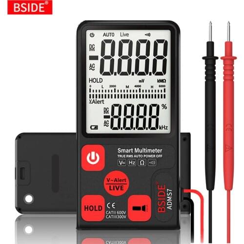 Ultra-Portable Digital Multimeter BSIDE ADMS7 S9CL Large 3.5" LCD 3-Line Display Voltmeter DMM AC DC Voltage NCV Ohm Hz Tester
