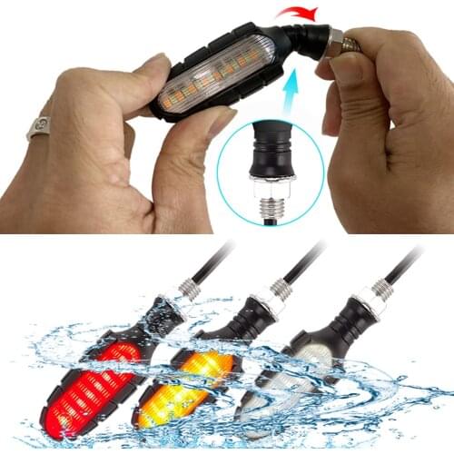 Universal Motorcycle Turn Signal 16 LED Lights Indicators Signal Light for Motorcycles ATVs and Street Bikes