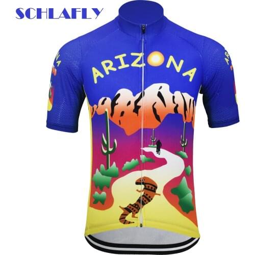 Arizona cycling jersey summer short sleeve bike wear yellow blue jersey road jersey cycling clothing schlafly cycling top
