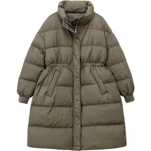 WSYORE Autumn and Winter New Women Loose Wild Thick Mid-long Down Duck Jacket Female Warm Casual Slim Down Coat Outwear NS2887