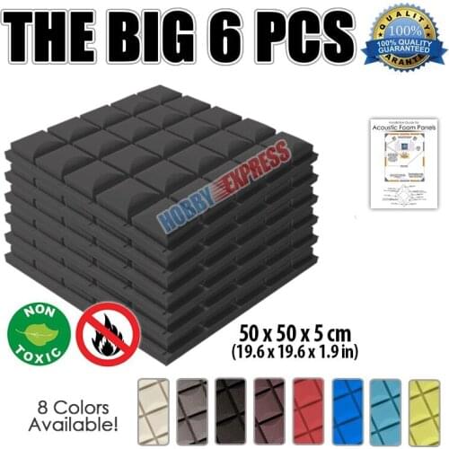 Arrowzoom Sound Absorption Studio Soundproof Foam Hemisphere Grid Acoustic Panel 19.6 x 19.6 x 1.9" 6 pcs Set KK1040