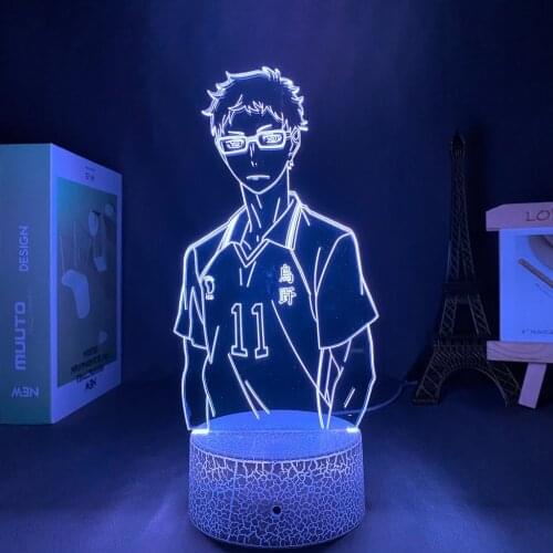 Anime Lamp HAIKYUU Manga Kei Tsukishima 3d Lamp Night Light Lamp Otaku Gift Well Packed And Dropshipping Haikyu