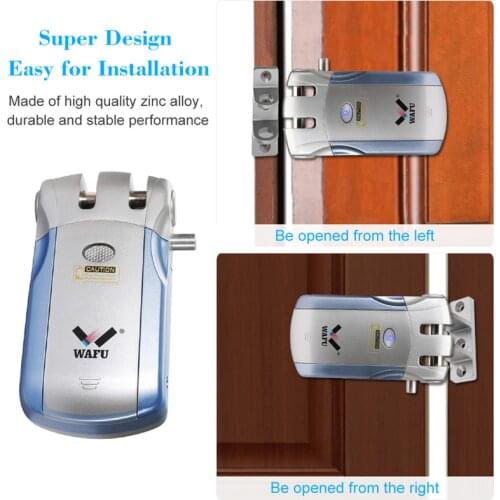 Wafu 019 Smart 433MHz Wireless Wifi Lock Remote Control BT Electronic Keyless Door Invisible Lock Phone Control Fingerprint Lock