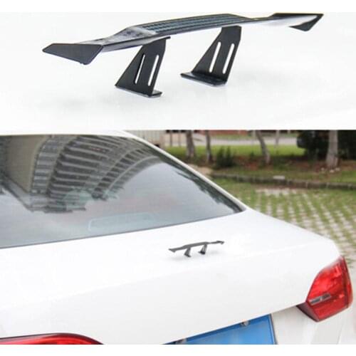Mini Spoiler Racing Rear Small Wing Carbon Fiber Twill Look Air Deflector Spoiler Decoration Car Modified Accessories 17cm