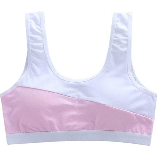 Kids Cotton Sports Training Bra Underwear Teenage Puberty Girl Bralette Vest GXMB