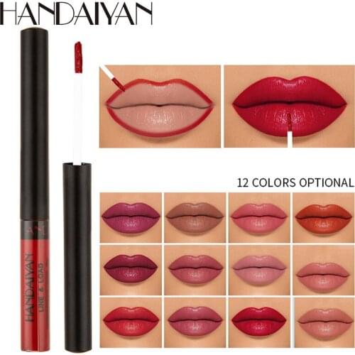 HANDAIYAN Matte Nude Red Lip Liner Velvet Lip Gloss Pigments Liquid Lipstick Waterproof Long Lasting Lip Line pen T1025