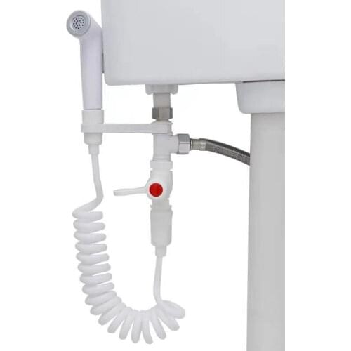 ABS Portable Bidet Sprayer Set Handheld Toilet Bidet Retractable w/ 1.5m Spring 1/2" Hose Adapter Bracket Toilet Cleaning Tools