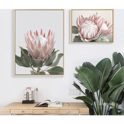 Beautiful Protea King Flowers Canvas Painting Wall Art Flower Poster Print Gallery Pictures for Living Room Bedroom Home Decor