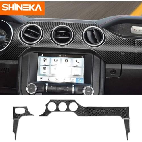 SHINEKA Carbon Fiber Car Dashboard Instrument Panel Interior Trim Stickers For Ford Mustang 2015 2016 2017 2018 2019 Accessories
