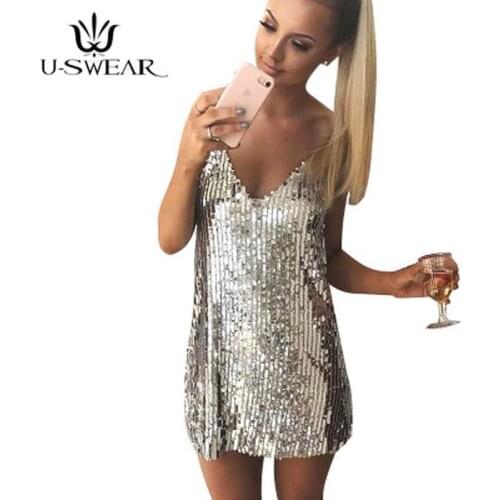 New Sexy Women Dress Fashion Trend Sequin Sexy Slim Backless Halter Dress Summer Women Clothes Bodycon Party Dress