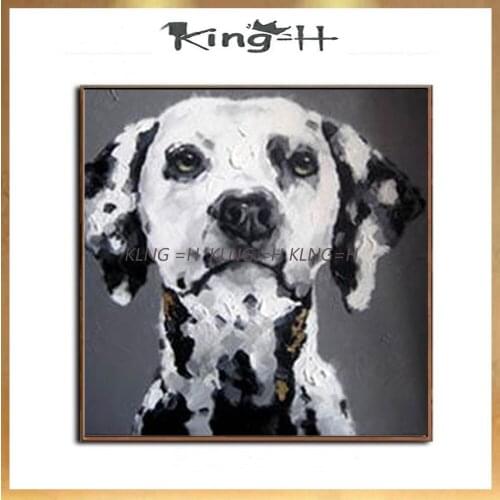 Perro divertido de alta calidad pintado a mano en cubo pintura al óleo sobre lienzo perro divertido pintura acrílica para decora