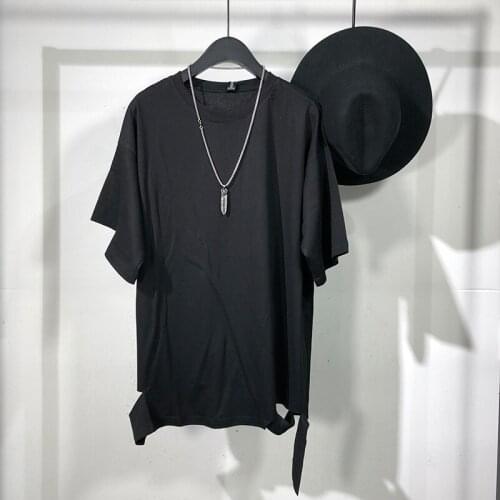 Owen seak Men T Shirt Mens Clothing Hip Hop Tops Tees High Street Summer Japanese Male Solid OverSized Black White T Shirt