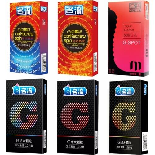 PERSONAGE 6 styles 60 pcs/lot Natural Latex Condoms Dotted Ribbed condoms For Men Adult Penis Sleeve Safer Contraceptive tools