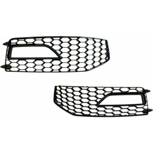 B8.5 RS4 Fog Light Grilles for 2013-2016 - A4 S-Line Front Bumper Gloss Black