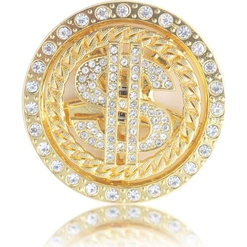 RJ Creative Diy Accessories Mobile Phone Shell Jewelry Dollar Logo Hollow Top Rhinestone Rotating Dollar Turntable Top