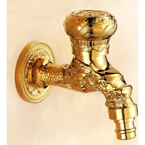 Luxury Wall Mounted Gold Color Brass Material G1/2" Size of Cold Water Artistic Tap