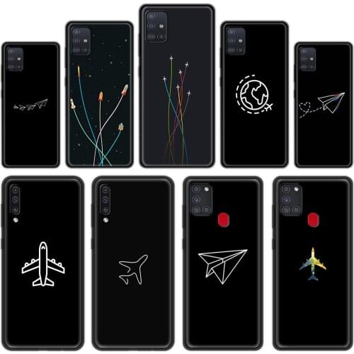 Silicone Cover for Samsung Galaxy A32 A52 A72 4G A12 A21S A51 A71 5G A21 EU A31 A41 Luxury Phone Case Shell Aircraft