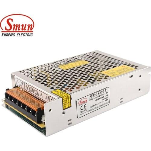 SMUN AS-120-15 Mini Size 120W 15VDC 8A SMPS AC to DC Switching Power Supply