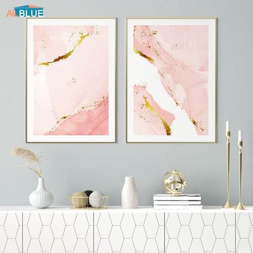 Modern Poster Pink Marble Abstract Geometric Wall Art Canvas Prints Paintings Gallery Kids Decorative Picture Kitchen Home Decor