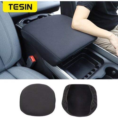 TESIN Car Armrest Box Cloth Cover for Dodge Ram 1500 Car Armrest Storage Box Cover for Dodge Ram 1500 2018+ Interior Accessories