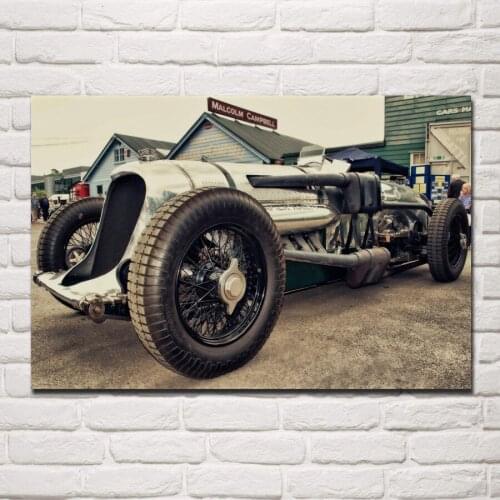 Vintage car brooklands classic race sport speed car hot rod posters on the wall picture home living room decoration HC108