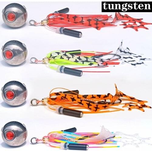 Tungsten 45g 60g 80g 100g 120g 150g 180g Kabura Pesca Slider Snapper/Sea bream Jig head with skirt jigging lure