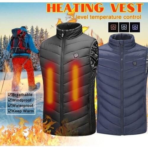 Hot Sales 2021 Men Washable Sleeveless USB Electric Heating Vest Winter Thermal Heated Jacket