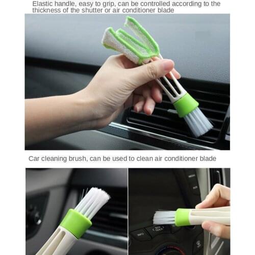 1x Microfiber Mini Dust Green Brush Car Air Outlets Brush Cleaning Tools