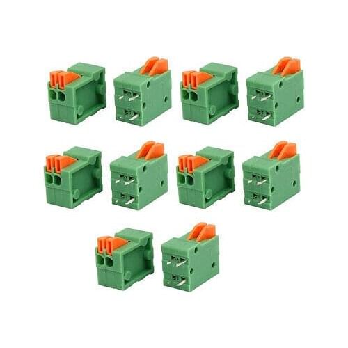 10pcs KF141V 150V 2A 2.54mm Pitch 2P Spring Terminal Block for PCB Mounting