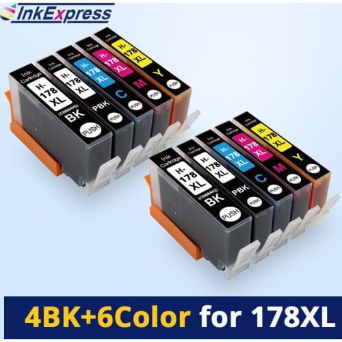 10PK Compatible 178XL Ink Cartridge For HP 178xl hp178 Ink Cartridges For HP Photosmart C6380 C6300 C5300 B110a Inkjet Printer