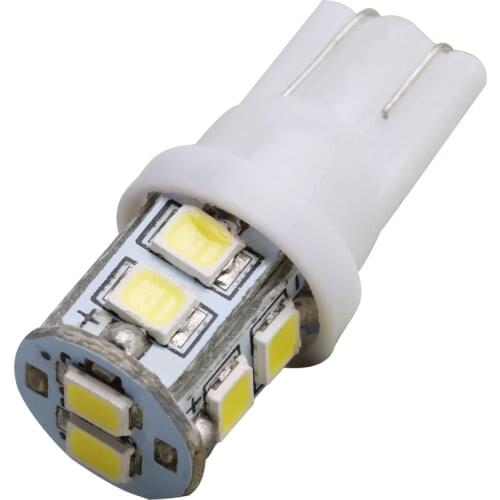 2Pcs Car Led 2835-10smd Lamps 12V 5w 6000K T10 w5w Socket Auto Bulbs Reading Light 194 168 Clearance Light Car Instrument lights