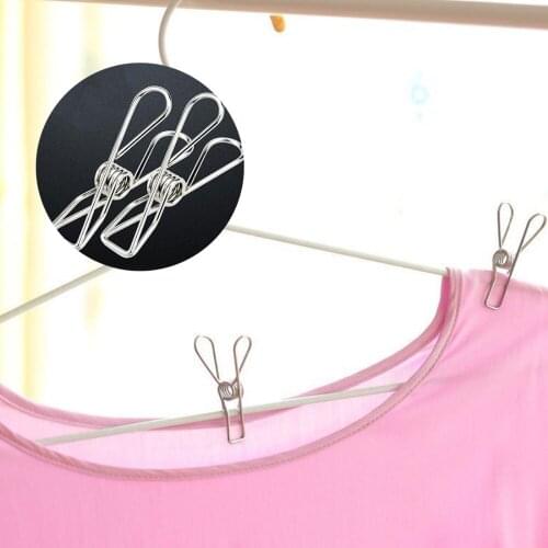 20Pcs/Lot Hot Sale Excellent Quality New Arrival Stainless Steel Spring Clothes Socks Hanging Pegs Clips Clamps Silver Laundry