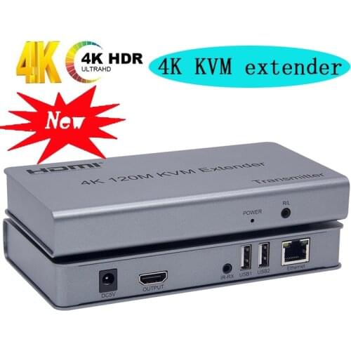 4K 120M KVM HDMI Extender By RJ45 Ethernet Cat5e Cat6 Cable Converter TX RX Support USB Mouse Keyboard Extension Touch Screen