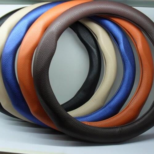 5Colors PU Leather Car Steering Wheel Cover For Ford Focus BMW Volkswagen Toyota Renault KIA Skoda Opel Mazda Audi