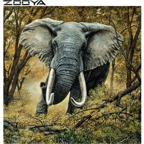 5D DIY Diamond Painting Elephant Cross-Stitch Kits Diamond Embroidery Rhinestone Painting Mosaic Pictures Tree Home Decor R1358