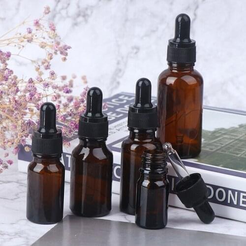 AACAR 5/10/15/20/30ml Empty Brown Glass Dropper Bottles With Pipette For Essential Oil Aromatherapy Liquid Pipette Bottle