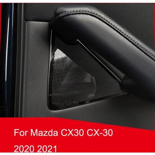 Car Door Stereo Speaker Horn Cover Car Door Audio Ring Cover Sound Frame Decoration Trim for Mazda CX30 CX-30 2020 2021