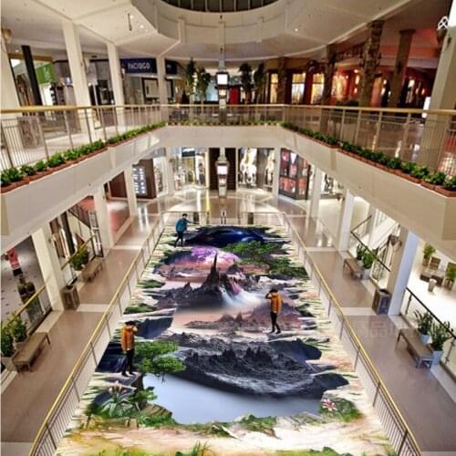 Free Shipping Large-scale 3D game scenes custom floor sticker waterproof home floor wallpaper mural
